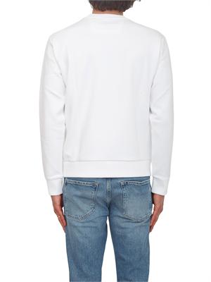 Felpa Boss uomo in cotone bianco logo bianco in UOMO