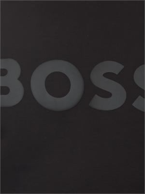 Felpa Boss uomo in cotone nero logo nero in UOMO