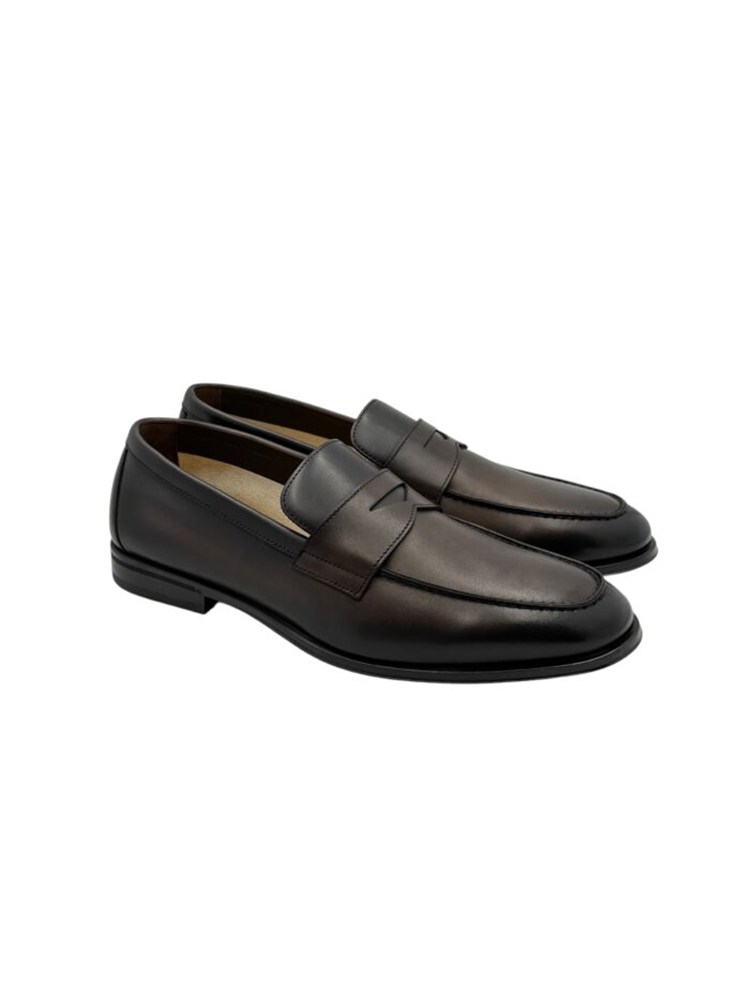 Mocassino Penny Doucal's uomo in pelle marrone