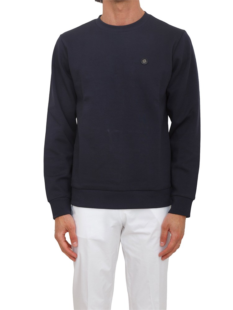 Felpa Boss uomo in cotone blu