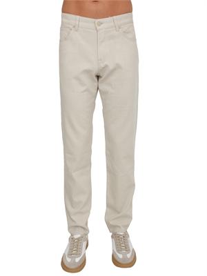Pantaloni BOSS uomo in cotone elasticizzato beige in UOMO