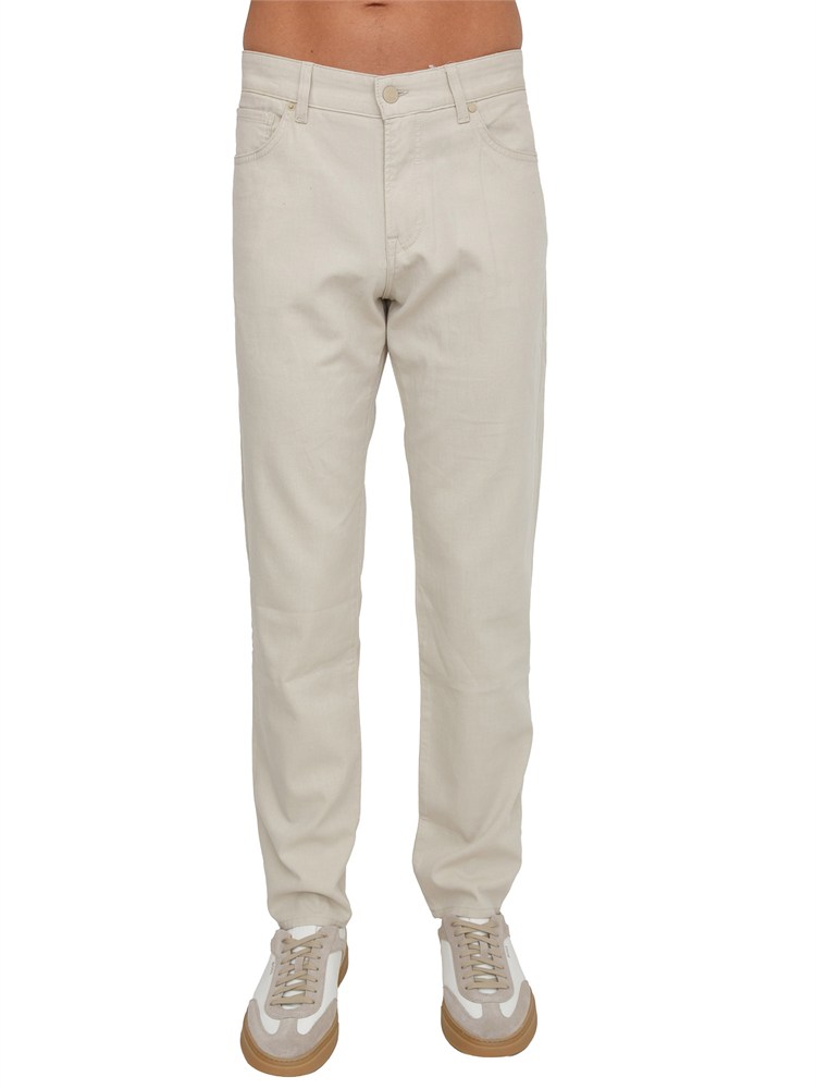 Pantaloni BOSS uomo in cotone elasticizzato beige