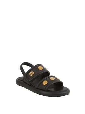 Sandali bassi Fiona Pinko in pelle nera in DONNA