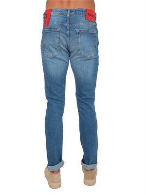 BOSS Jeans HUGO Uomo in denim chiaro effetto used in UOMO