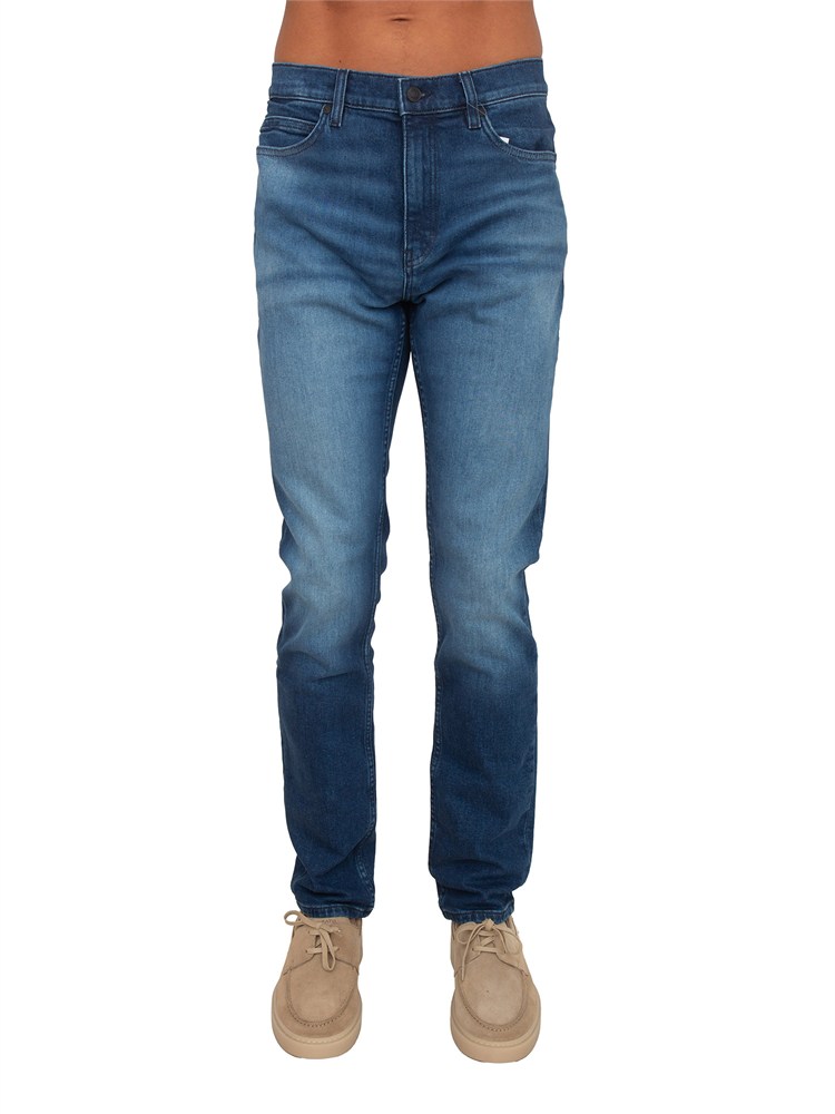 BOSS Jeans HUGO Uomo in denim blu scuro stonewashed