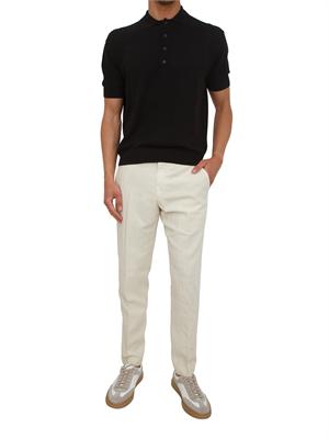 Polo nera Paolo Pecora in cotone rasato in UOMO
