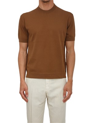 Maglia maniche corte Paolo Pecora in cotone marrone in UOMO