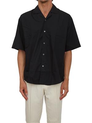 Camicia a manica corta nera Paolo Pecora relaxed fit in UOMO