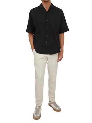 Camicia a manica corta nera Paolo Pecora relaxed fit in UOMO