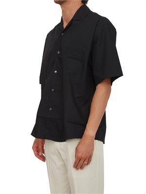Camicia a manica corta nera Paolo Pecora relaxed fit in UOMO