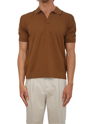 Polo Paolo Pecora in cotone marrone in UOMO