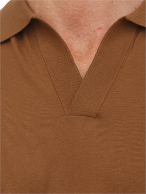 Polo Paolo Pecora in cotone marrone in UOMO