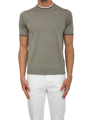Maglia verde manica corta Paolo Pecora in cotone e seta in UOMO