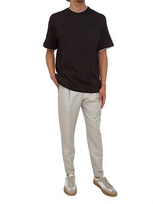 T-shirt Paolo Pecora in cotone marrone in UOMO