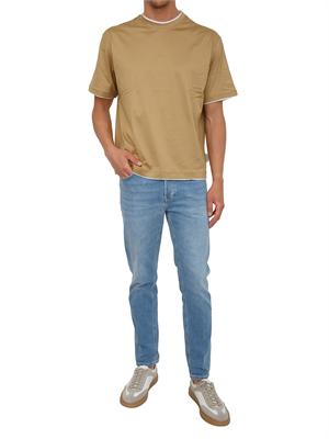 T-shirt Paolo Pecora in cotone beige in UOMO