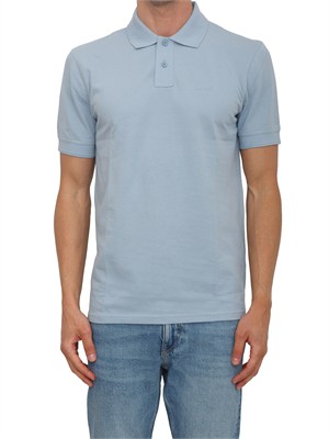 Polo azzurra BOSS uomo in piquÉ di cotone in UOMO