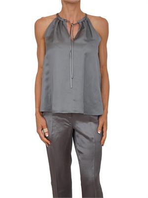 Top EMMOPOSSUM Emme Marella in raso grigio in DONNA