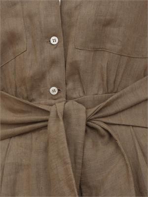 Tuta EMMCOSTONE Emme Marella in lino taupe in DONNA