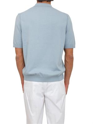 Maglia azzurra Boss uomo in cotone ricamo logo in UOMO