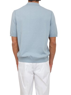 Maglia azzurra Boss uomo in cotone ricamo logo in UOMO