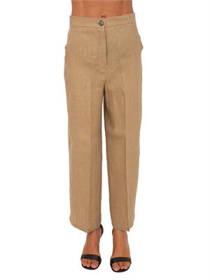 Pantalone EMMCLAVA Emme Marella in lino beige in DONNA