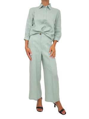Pantalone EMMCLAVA Emme Marella in lino acquamarina in DONNA