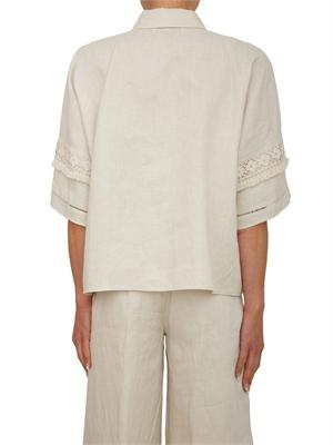 Camicia WKIPALA Max Mara Weekend in tela di puro lino beige in DONNA