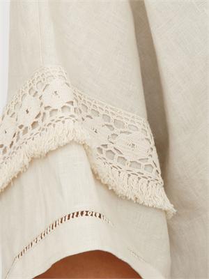 Camicia WKIPALA Max Mara Weekend in tela di puro lino beige in DONNA