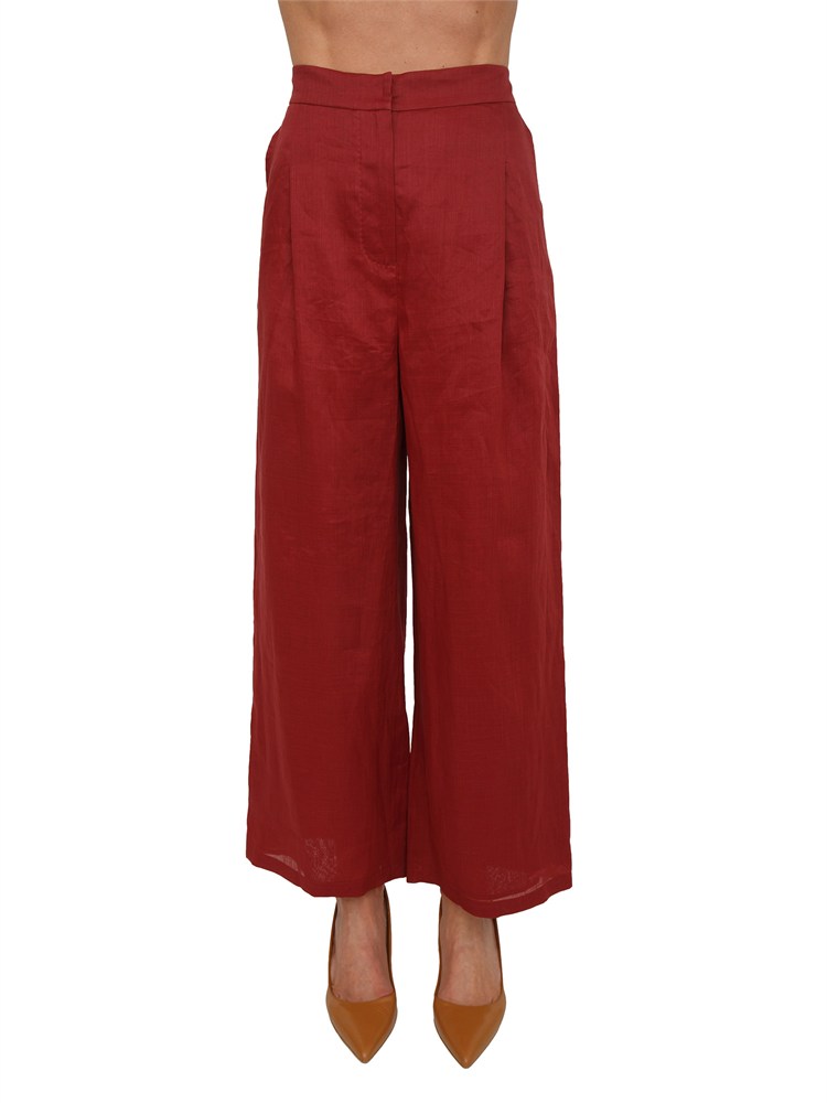 Pantalone rosso MSTTARTUFO Max Mara Studio in tela ramiÉ