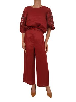 Pantalone rosso MSTTARTUFO Max Mara Studio in tela ramiÉ in DONNA