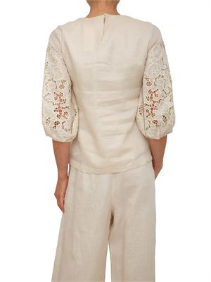Blusa MSTORDINE Max Mara Studio in garza ramiÉ beige in DONNA