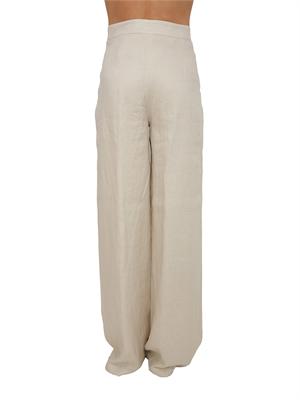 Pantalone MSTTAPIOCA Max Mara Studio in lino beige in DONNA