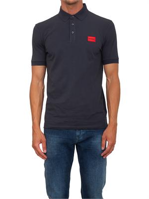 BOSS Polo blu Hugo uomo in cotone con logo in UOMO