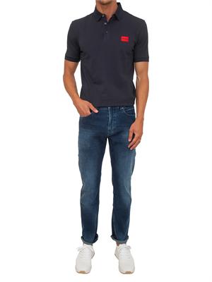 BOSS Polo blu Hugo uomo in cotone con logo in UOMO