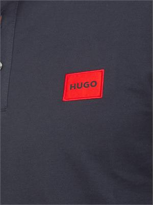 BOSS Polo blu Hugo uomo in cotone con logo in UOMO