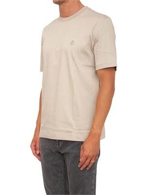 T-shirt BOSS uomo in cotone mercerizzato beige in UOMO