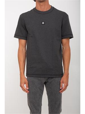 BOSS T-shirt HUGO uomo in cotone grigio con logo in UOMO