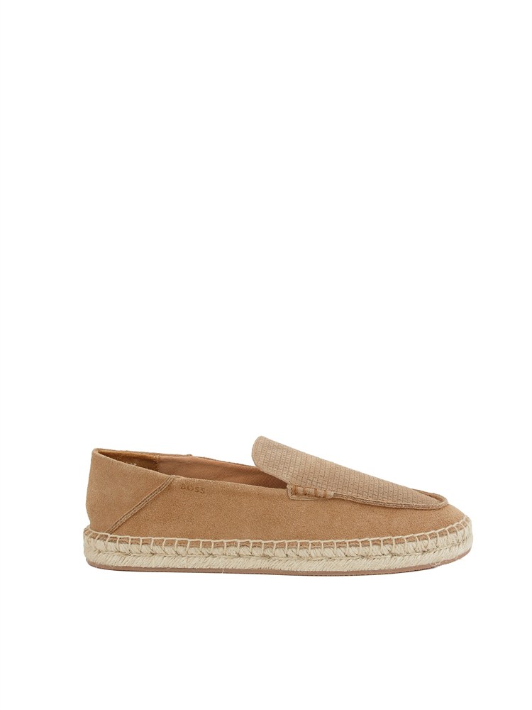 Espadrillas Boss uomo in pelle scamosciata beige