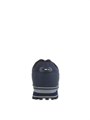 Sneakers Boss uomo in pelle e tessuto tecnico blu in UOMO