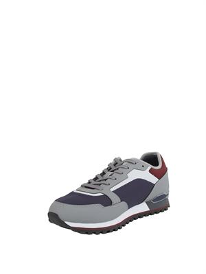 Sneakers Boss uomo in pelle e tessuto tecnico blu in UOMO