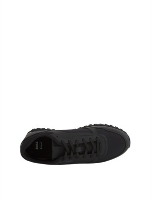 Sneakers nere Boss uomo in pelle e tessuto tecnico in UOMO