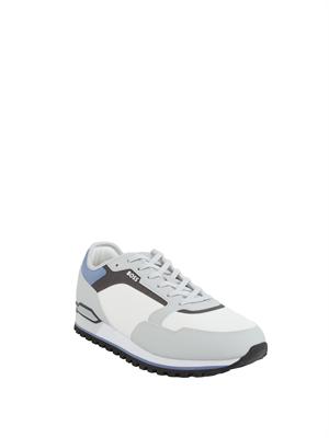 Sneakers grigie Boss uomo in pelle e tessuto tecnico in UOMO