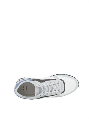 Sneakers grigie Boss uomo in pelle e tessuto tecnico in UOMO