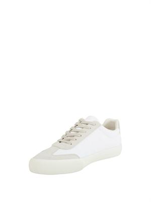 Sneakers Boss uomo in pelle bianca inserto rosso in UOMO