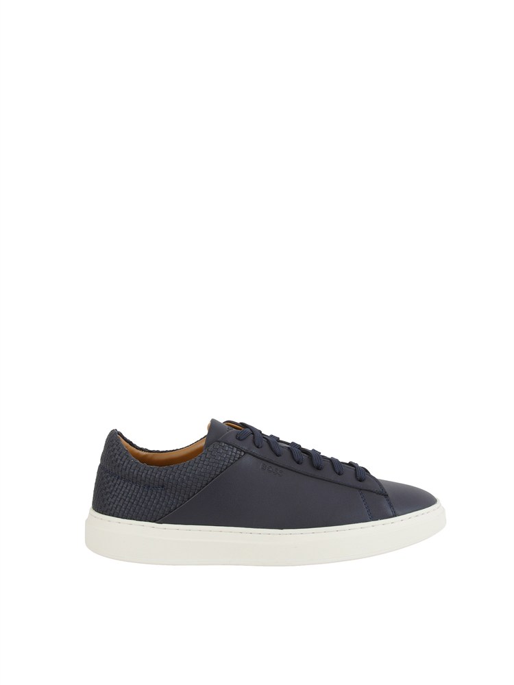 Sneakers Boss uomo in pelle blu