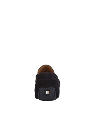 Mocassini Boss uomo in pelle scamosciata blu in UOMO