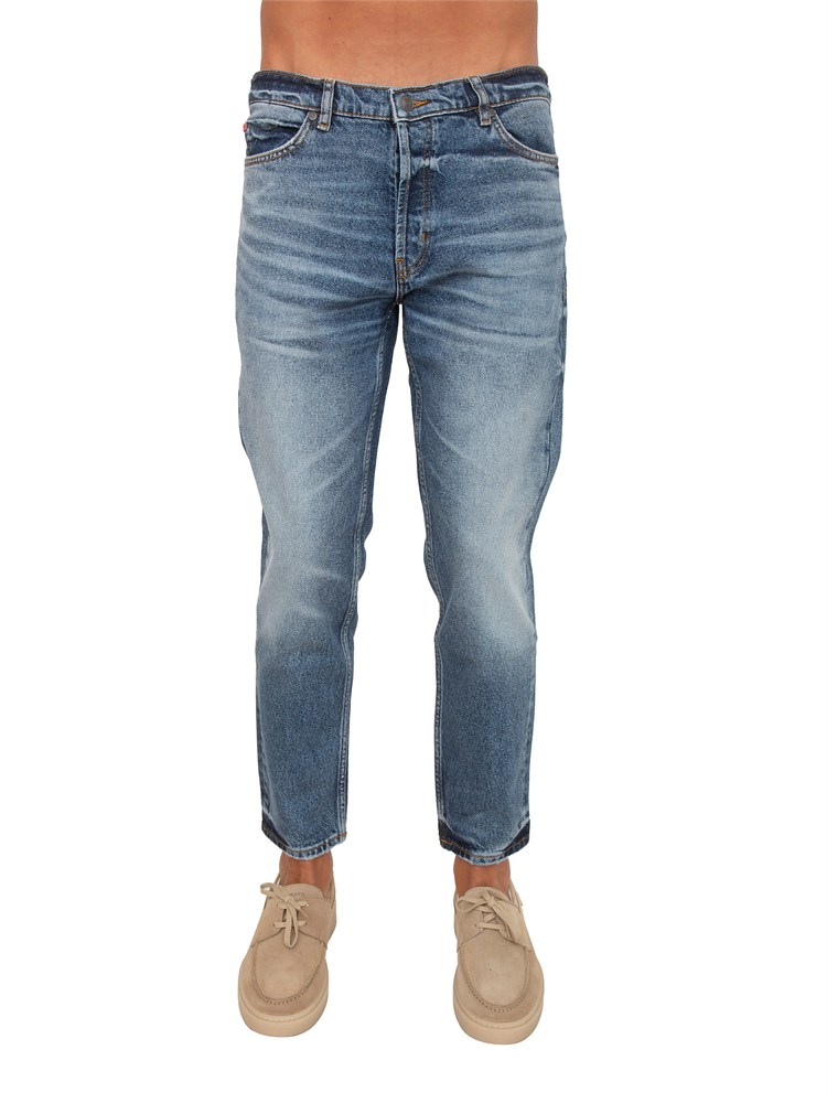BOSS Jeans HUGO Uomo in denim medio effetto used