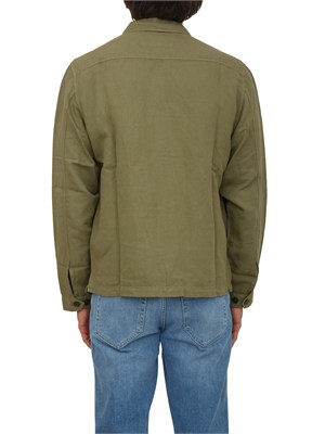 C.P. COMPANY Giacca camicia Champion uomo in misto cotone lino verde in UOMO