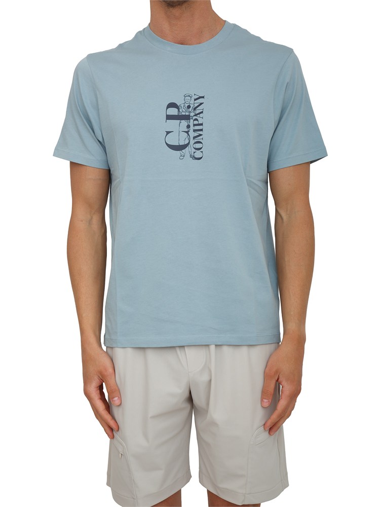 C.P. COMPANY T-shirt CP Company in cotone azzurro con logo