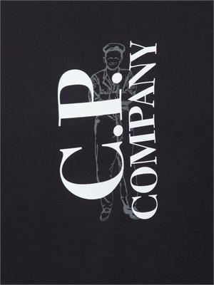 C.P. COMPANY T-shirt CP Company in cotone blu con logo in UOMO